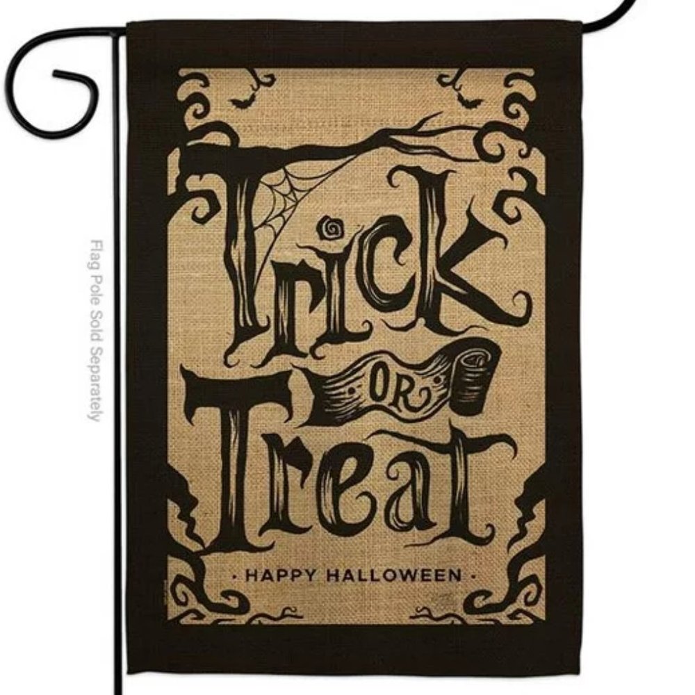 Halloween Trick or Treat Garden Flag Fall 13 x 18.5 in. Double-Sided Spooky
